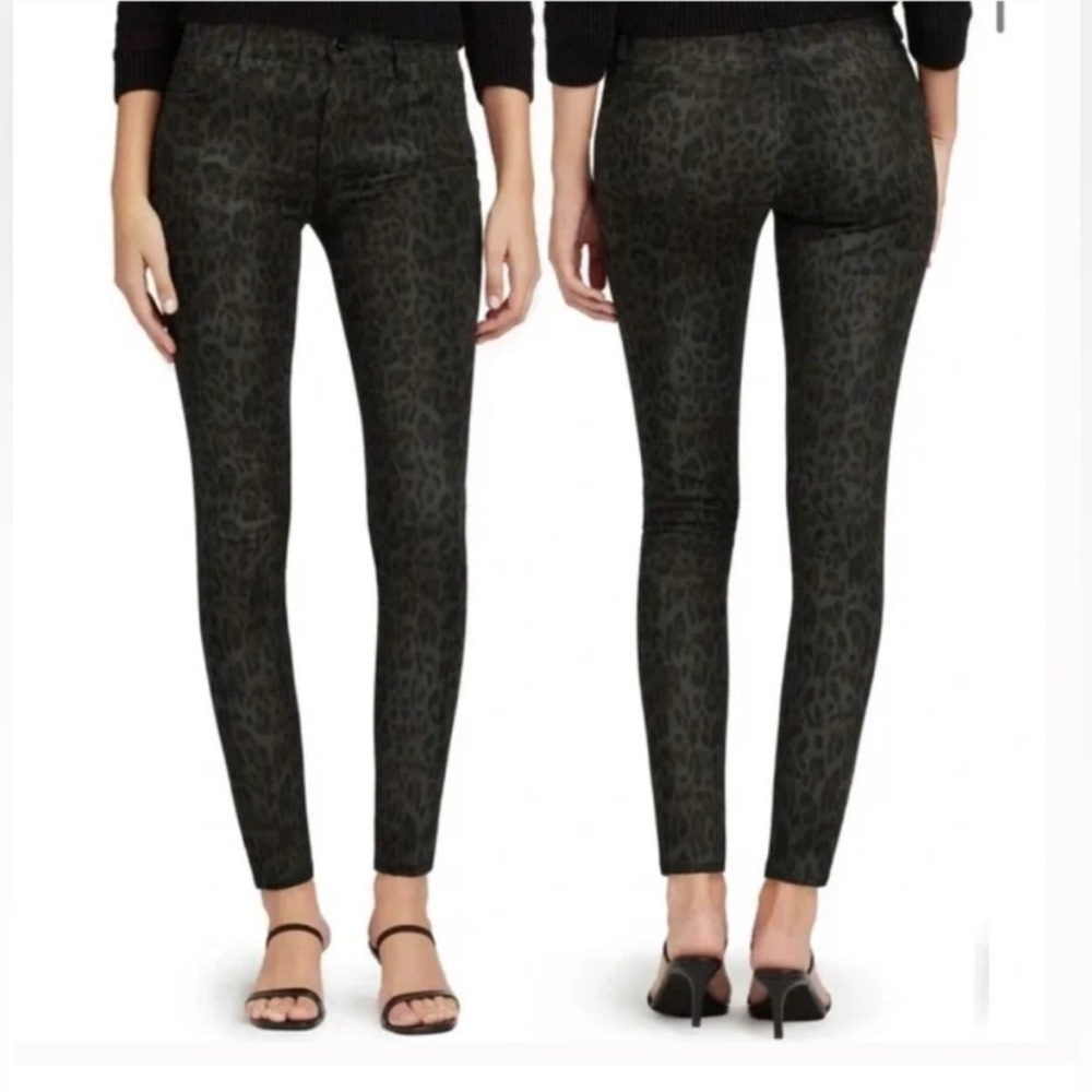 Joe’s Jeans The Charlie Coated Dark Leopard High rise Ankle Jeans Size 26